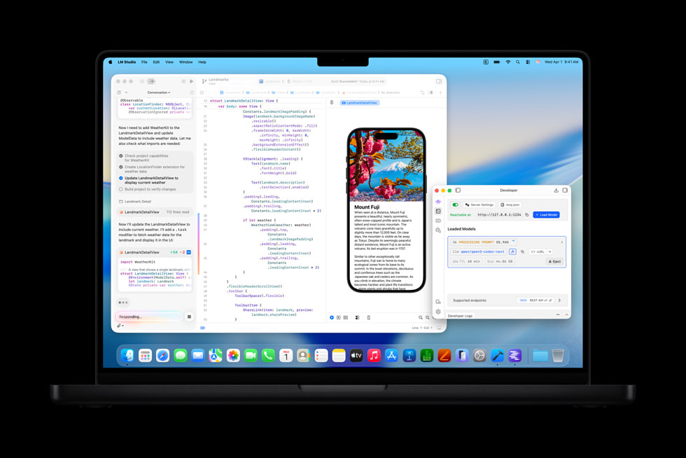 MacBook Pro M5 Max with LM Studio — local AI development